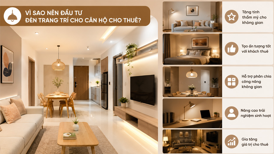 Vì sao nên đầu tư đèn trang trí cho căn hộ cho thuê