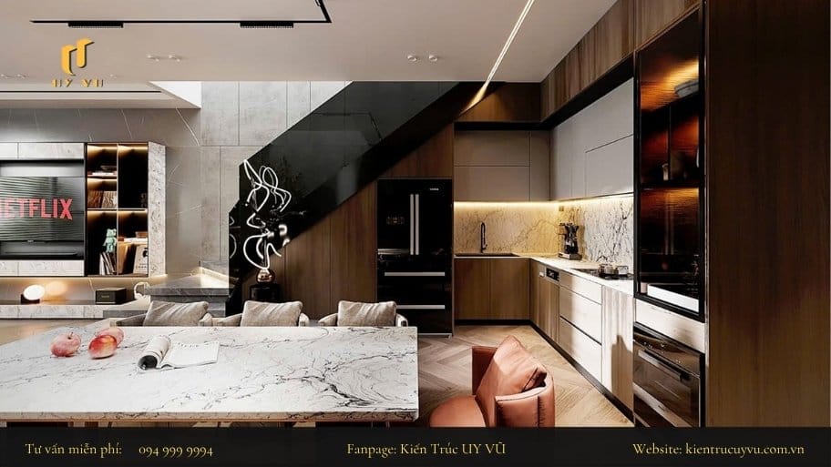 Bếp chữ L thường được thiết kế để tối ưu diện tích