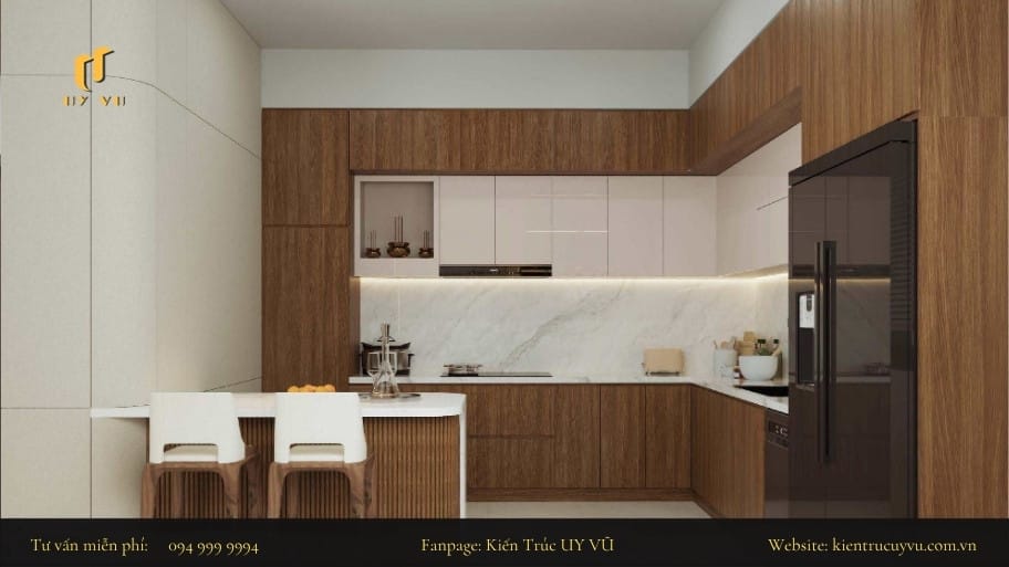 Thiết kế nhà bếp đẹp và hiện đại tối ưu thẩm mỹ lẫn công năng Ưu tiên sự thuận tiện trong quá trình làm bếp của khách hàng