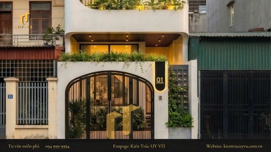 Bố trí các khu vực xung quanh cổng nhà để tạo sự hài hòa và có liên kết với tổng thể ngôi nhà