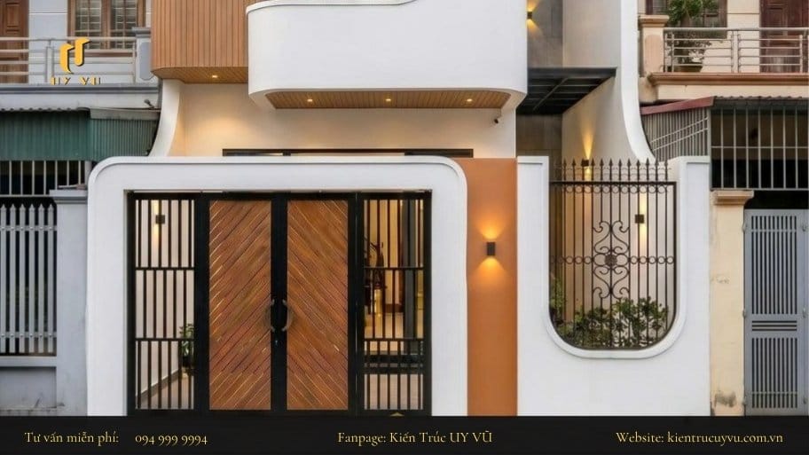 Hệ thống chiếu sáng giúp tạo điểm nhấn cho ngôi nhà vào buổi tối