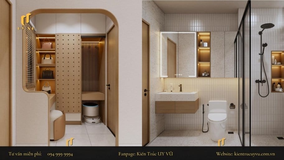 Ngoài yếu tố thẩm mỹ cửa nhà vệ sinh phải được đảm bảo quyền riêng tư so với khu vực nghỉ ngơi
