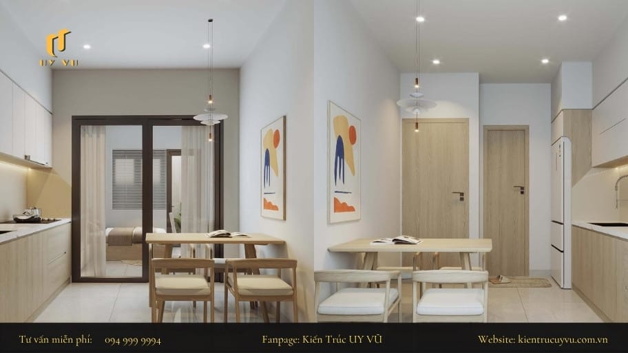 Bếp mở gần như là sự lựa chọn phổ biến cũng như tối ưu cho căn hộ và chung cư