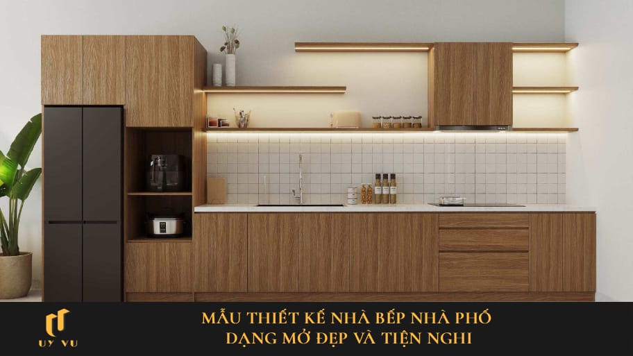 Mẫu thiết kế nhà bếp nhà phố dạng mở