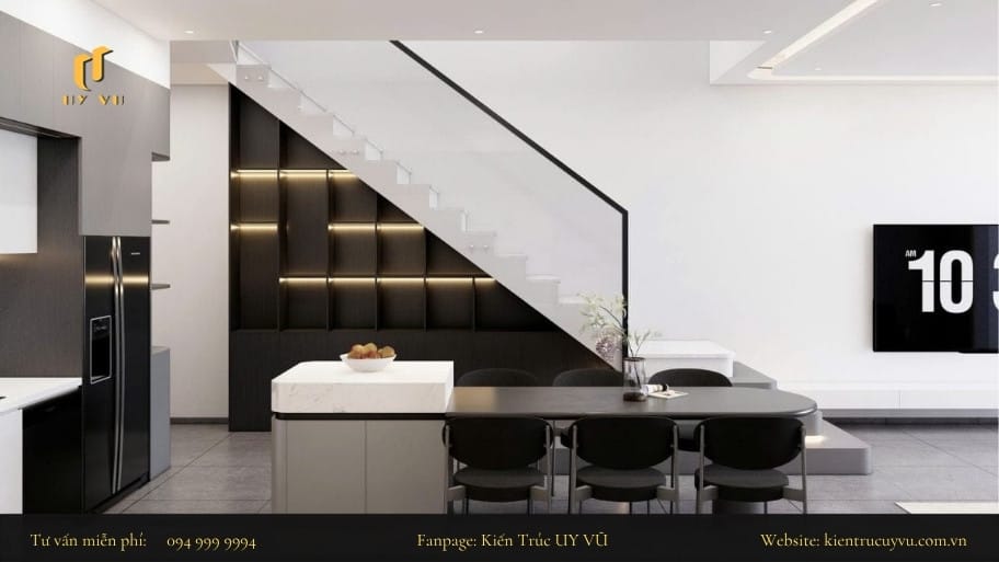 Bố trí các khu vực bếp thuận tiện trong quá trình di chuyển 