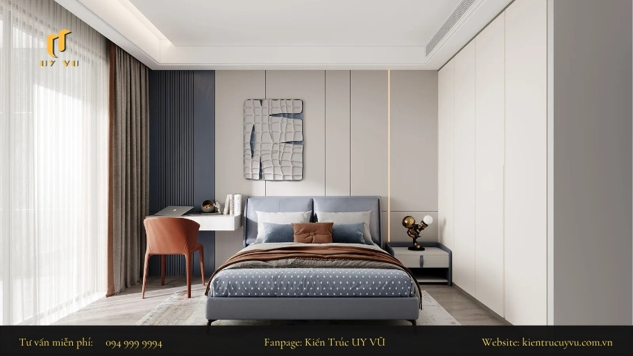 Thiết kế nhà hướng Bắc: Cách khắc phục nhược điểm bằng kiến trúc Thiết kế phòng ngủ vẫn đảm bảo sự thông thoáng và có ánh sáng tự nhiên