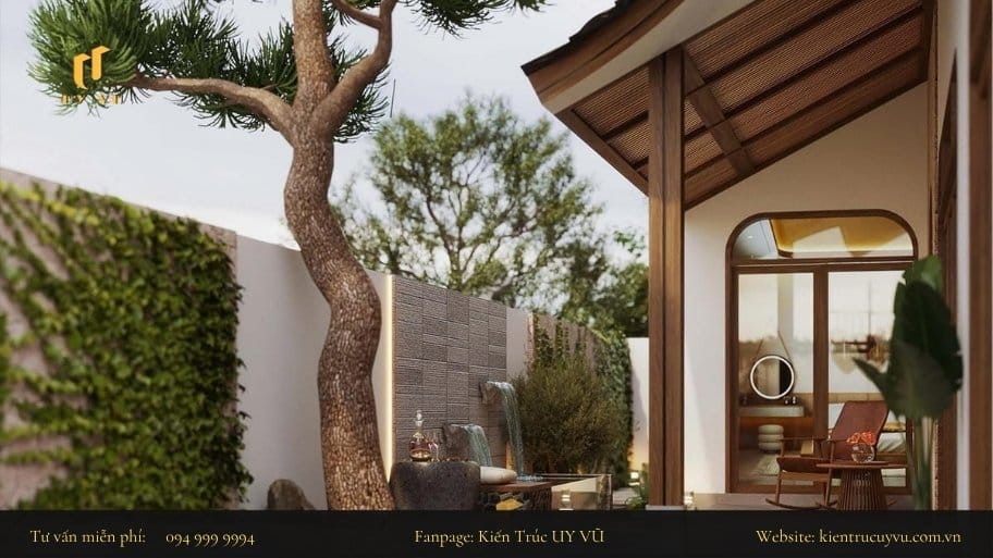 Khoảng xanh trong ngôi nhà sẽ làm tăng sự thông thoáng và liên kết hòa hợp với các không gian khác