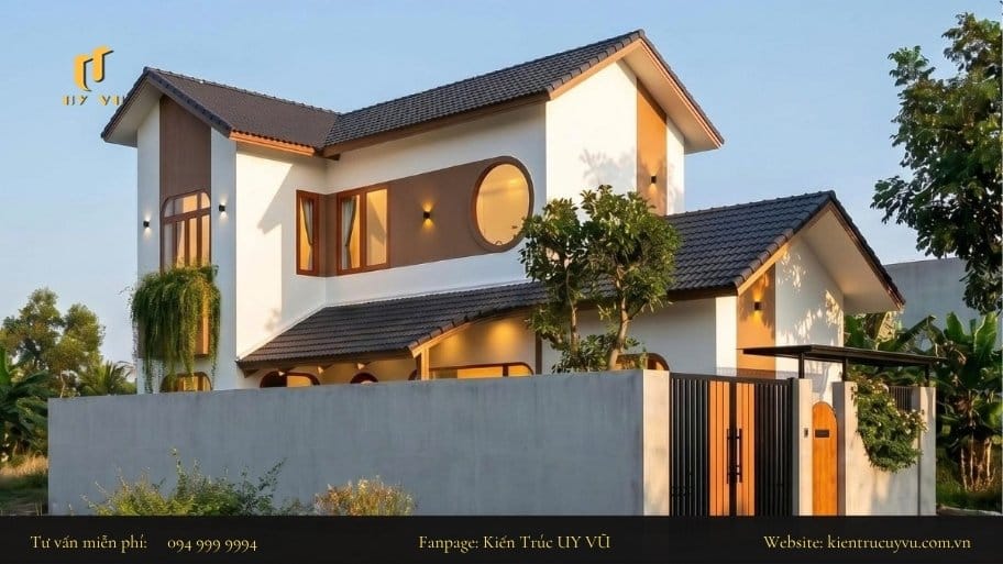 Thiết kế nhà 1 trệt 1 lầu mái Thái được sử dụng rộng rãi tại Việt Nam