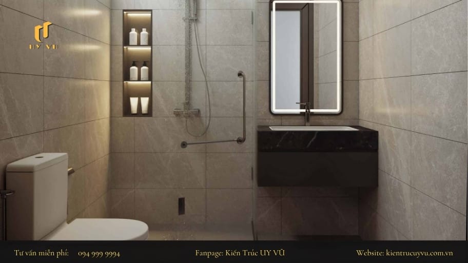 Bố trí các khu vực khác nhau trong nhà vệ sinh để đảm bảo tính thoải mái và tiện nghi