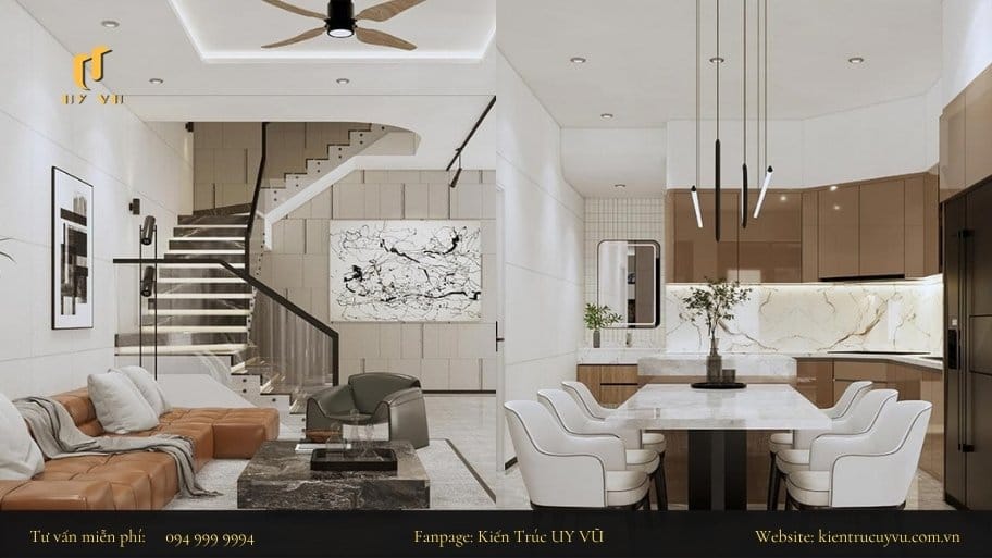 Đảm bảo sự hài hòa giữa hai không gian và tận dụng các khoảng không hợp lý