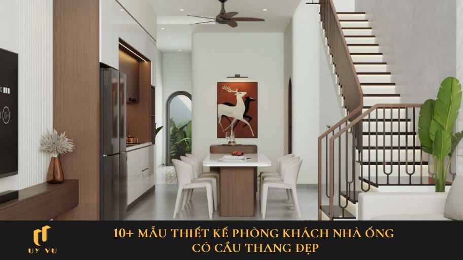 Thiết kế phòng khách nhà ống có cầu thang