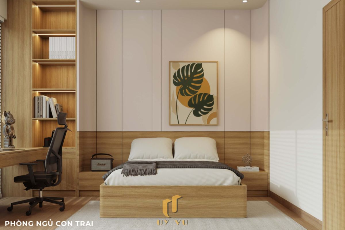 Vẻ đẹp đến từ những chi tiết nhỏ - Nhà anh Thắng Phòng ngủ con trai nhà anh Thắng