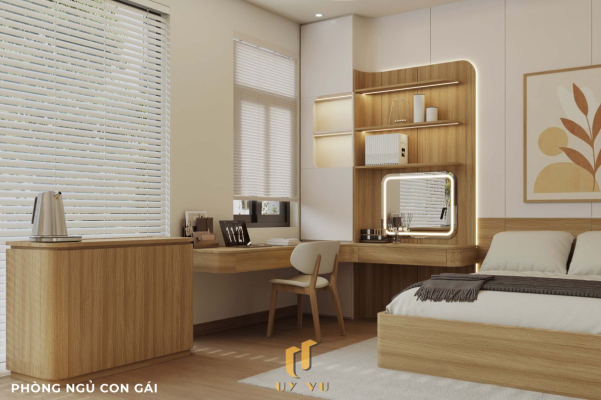 Vẻ đẹp đến từ những chi tiết nhỏ - Nhà anh Thắng Phòng ngủ con gái nhà anh Thắng tinh tế