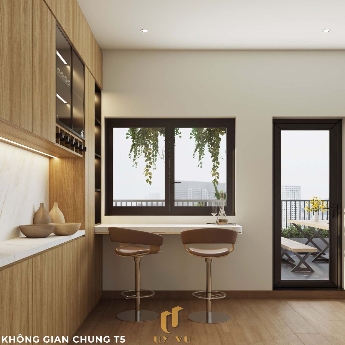 Vẻ đẹp đến từ những chi tiết nhỏ - Nhà anh Thắng Không gian chung tầng 5 tối giản nhà anh Thắng