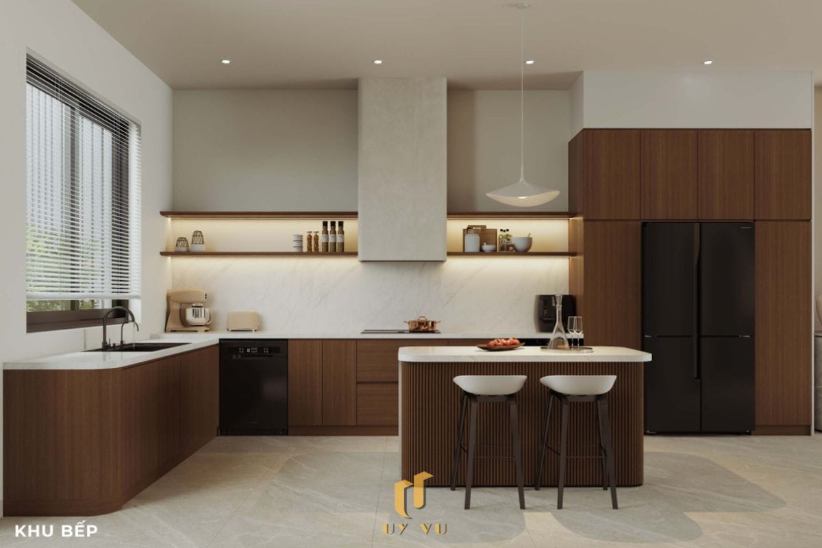 Vẻ đẹp đến từ những chi tiết nhỏ - Nhà anh Thắng Khu bếp sang trọng nhà anh Thắng