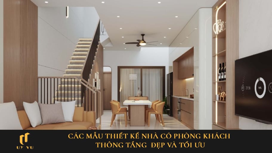 thiết kế nhà có phòng khách thông tầng