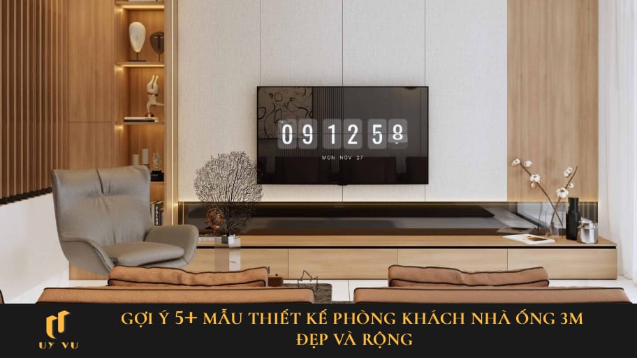 phòng khách nhà ống 3m
