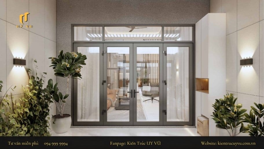 Sử dụng các hệ cửa kính lớn để tăng lượng ánh sáng tự nhiên vào nhà