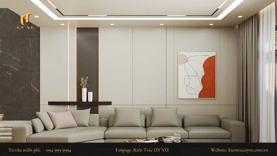 Sử dụng các hệ thống đèn và kết hợp với ánh sáng tự nhiên để có cảm giác hài hòa trong phòng khách