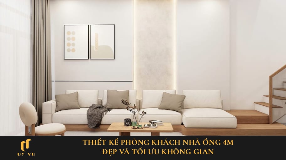 thiết kế phòng khách nhà ống 4m