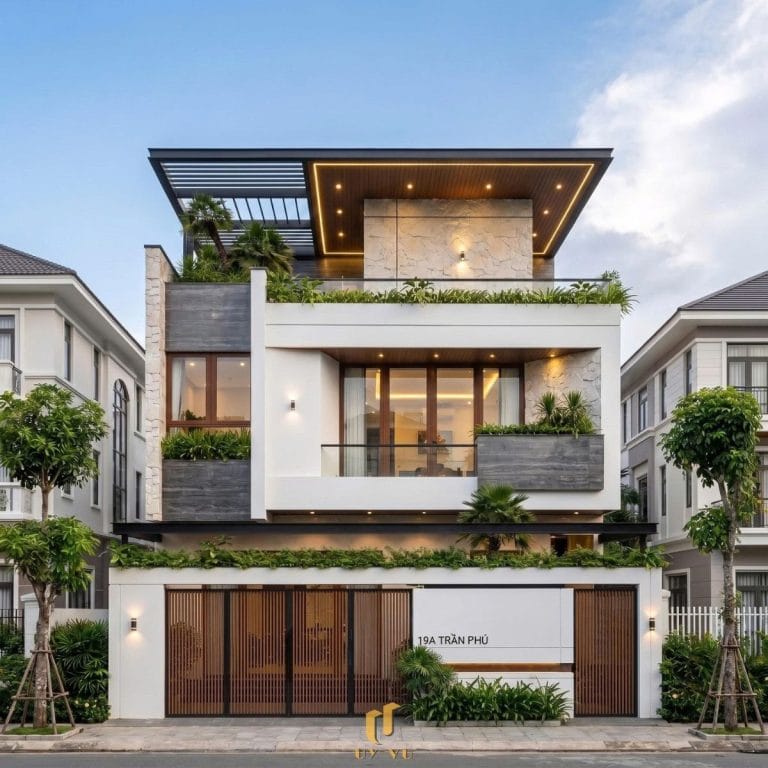 Mặt tiền biệt thự chị Châu