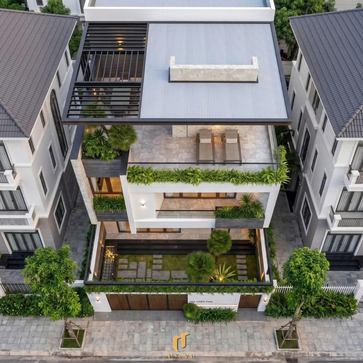 Kiến trúc hiện đại, đường nét hài hòa - Biệt thự chị Châu Kiến trúc biệt thự chị Châu