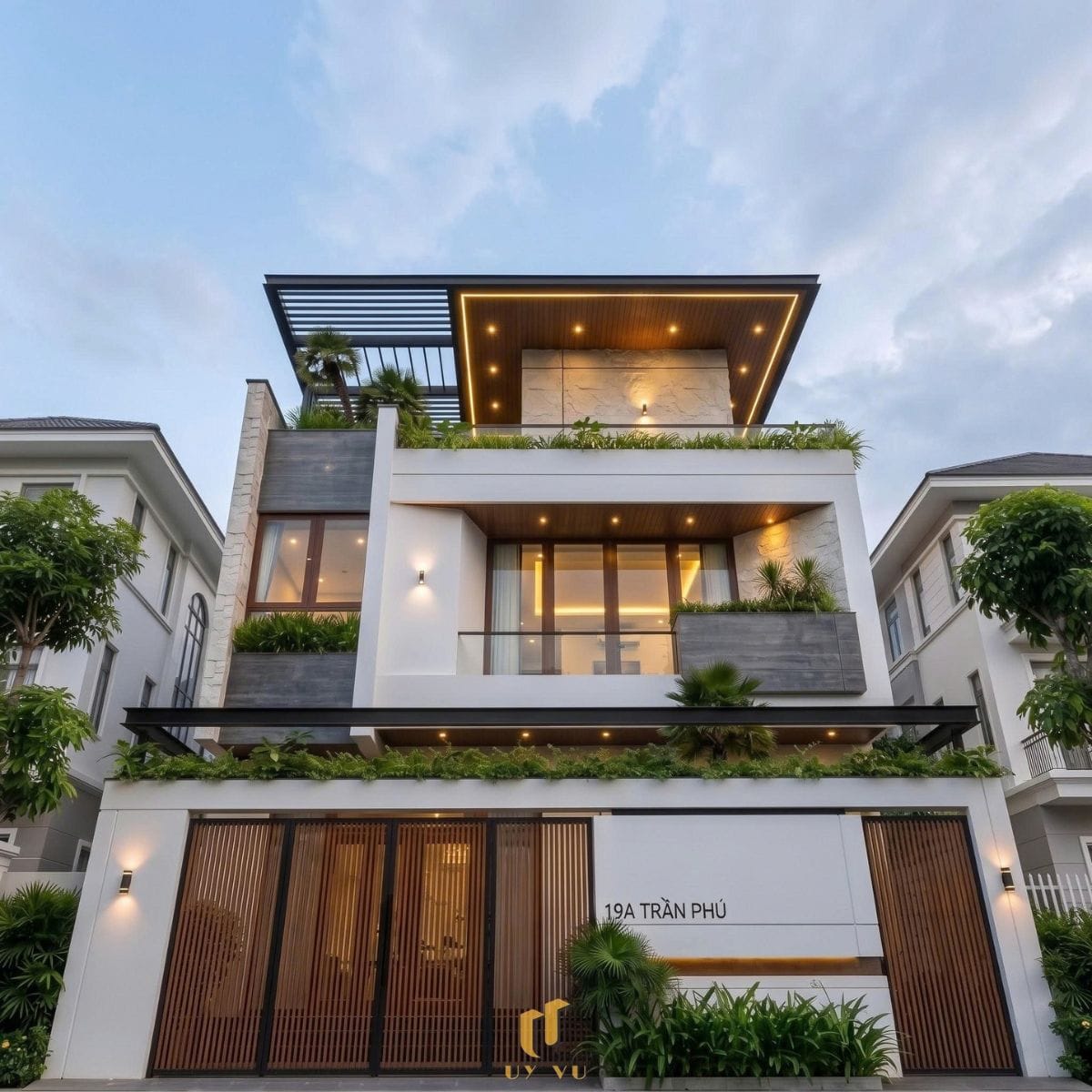 Kiến trúc hiện đại, đường nét hài hòa - Biệt thự chị Châu Thiết kế phối cảnh biệt thự chị Châu
